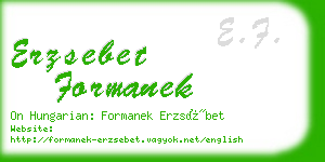 erzsebet formanek business card